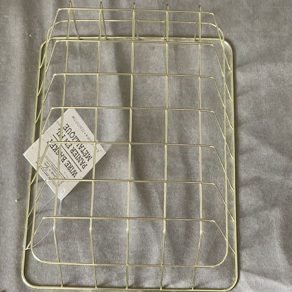 Birch & Vine Gold Wire Small Rectangular Organizer Storage Baskets Set 10 Office - Picture 3 of 11